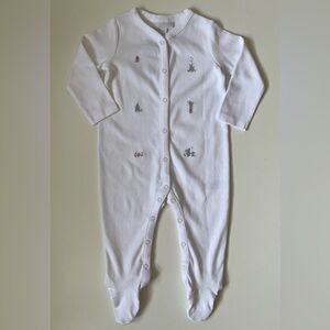 The Little White Company Baby Stargazing Bunnies Embroidered Sleepsuit - 9-12M